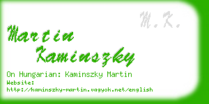 martin kaminszky business card